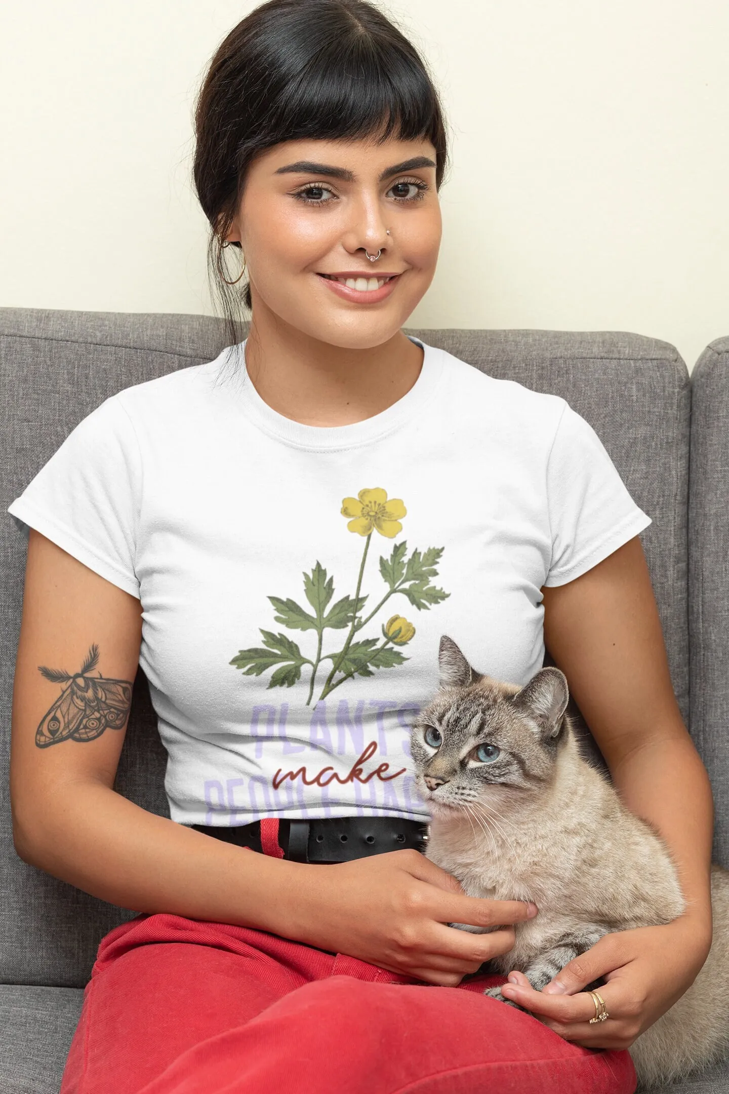 Plants Make People Happy Inspi - Plant Parent Shirt บทวิจารณ์และราคา
